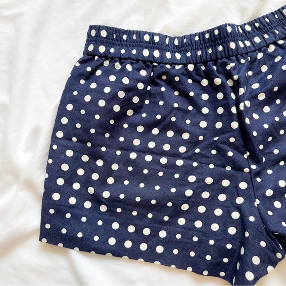 J.Crew Navy Polka Dot Pull On Boardwalk Shorts Elastic Waistband Spring Summer - Picture 5 of 5